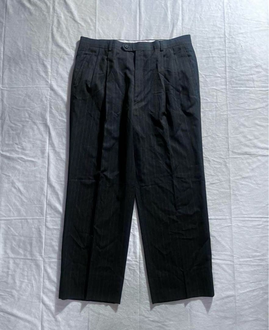 成人式 スーツ ディオール セットアップ ブラック ダブル ストライプ 90s