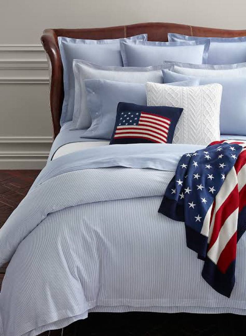 未使用ラルフローレン　シングルコンフォーターカバー&ピロケース2枚　キナリ地花柄