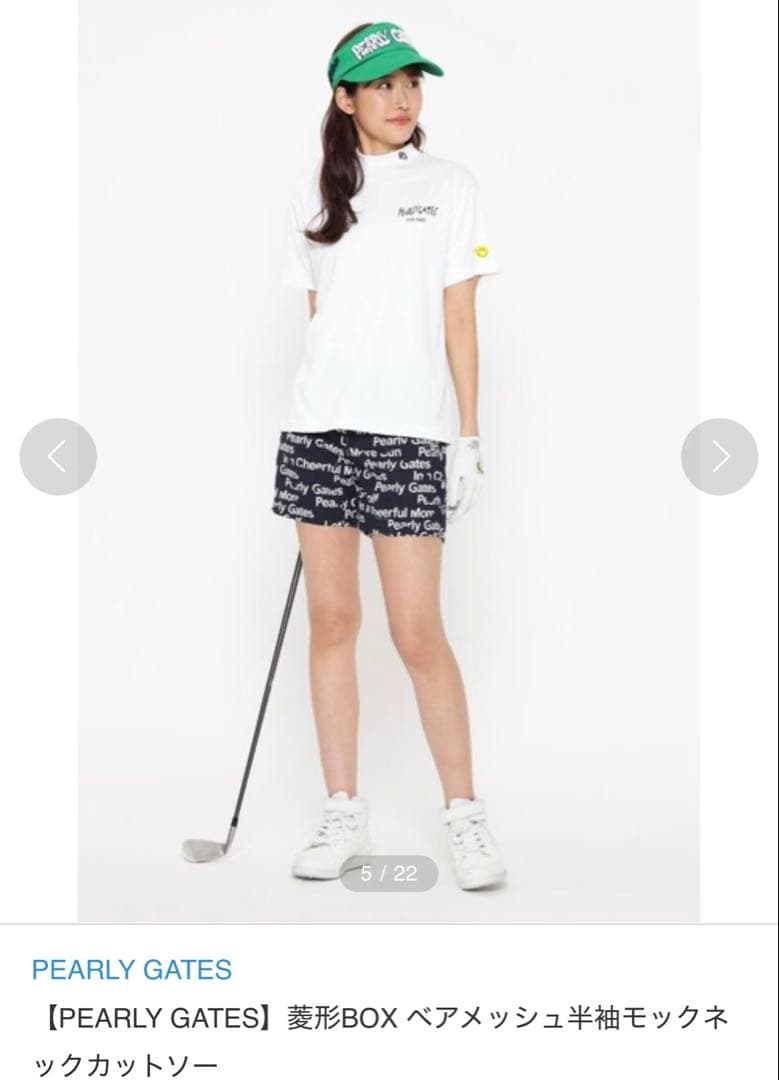 【新品未使用タグ付き】 PEARLY GATES 半袖モックネックカットソー