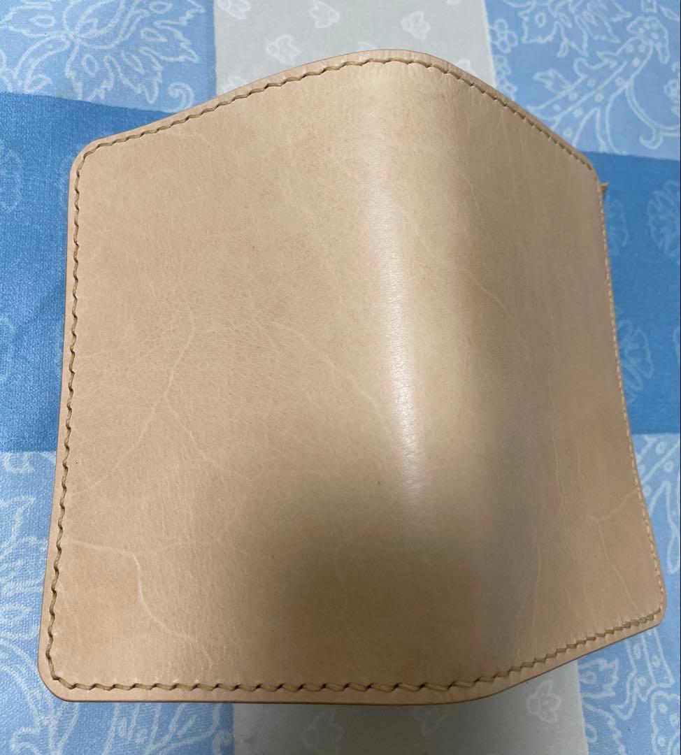 doさん専用　ミドルウォレット　手染め　青　本革　ハンドメイド