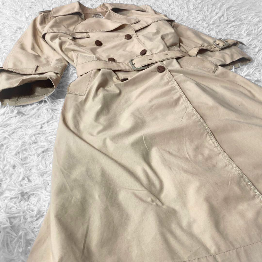 CELINE ヴィンテージ トレンチコート ダブル ベルト L ベージュ 馬車柄