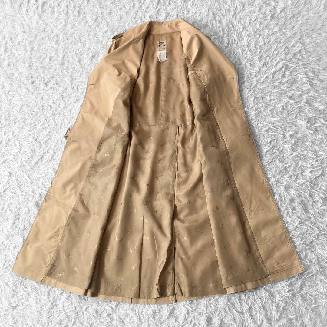 CELINE ヴィンテージ トレンチコート ダブル ベルト L ベージュ 馬車柄