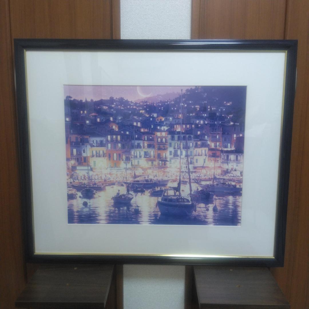 笹倉鉄平　ヴィルフランシュ　中古　大判額装アートポスター