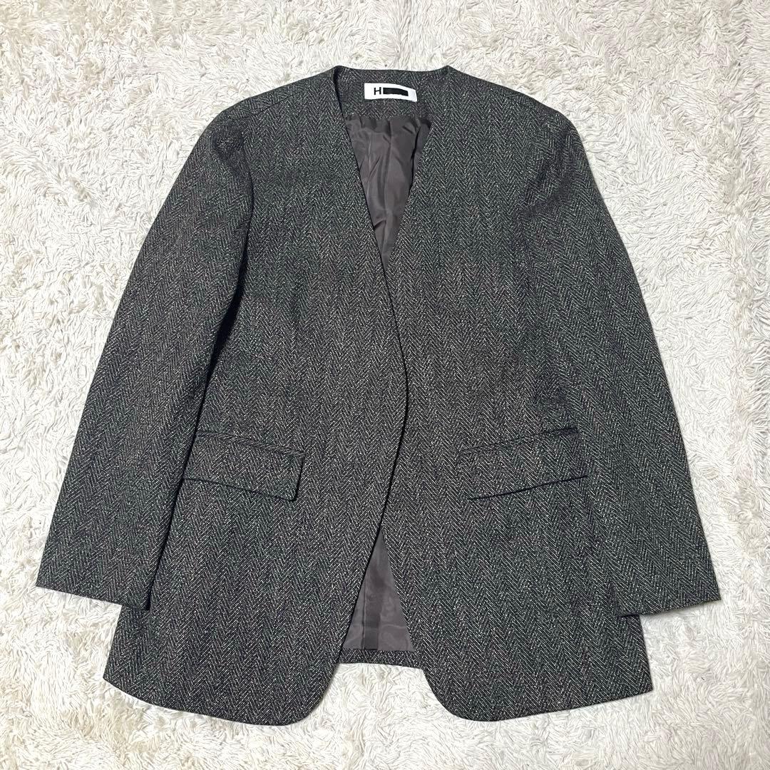 美品 H BEAUTY&YOUTH 定価3.9万 ツイードノーカラージャケット