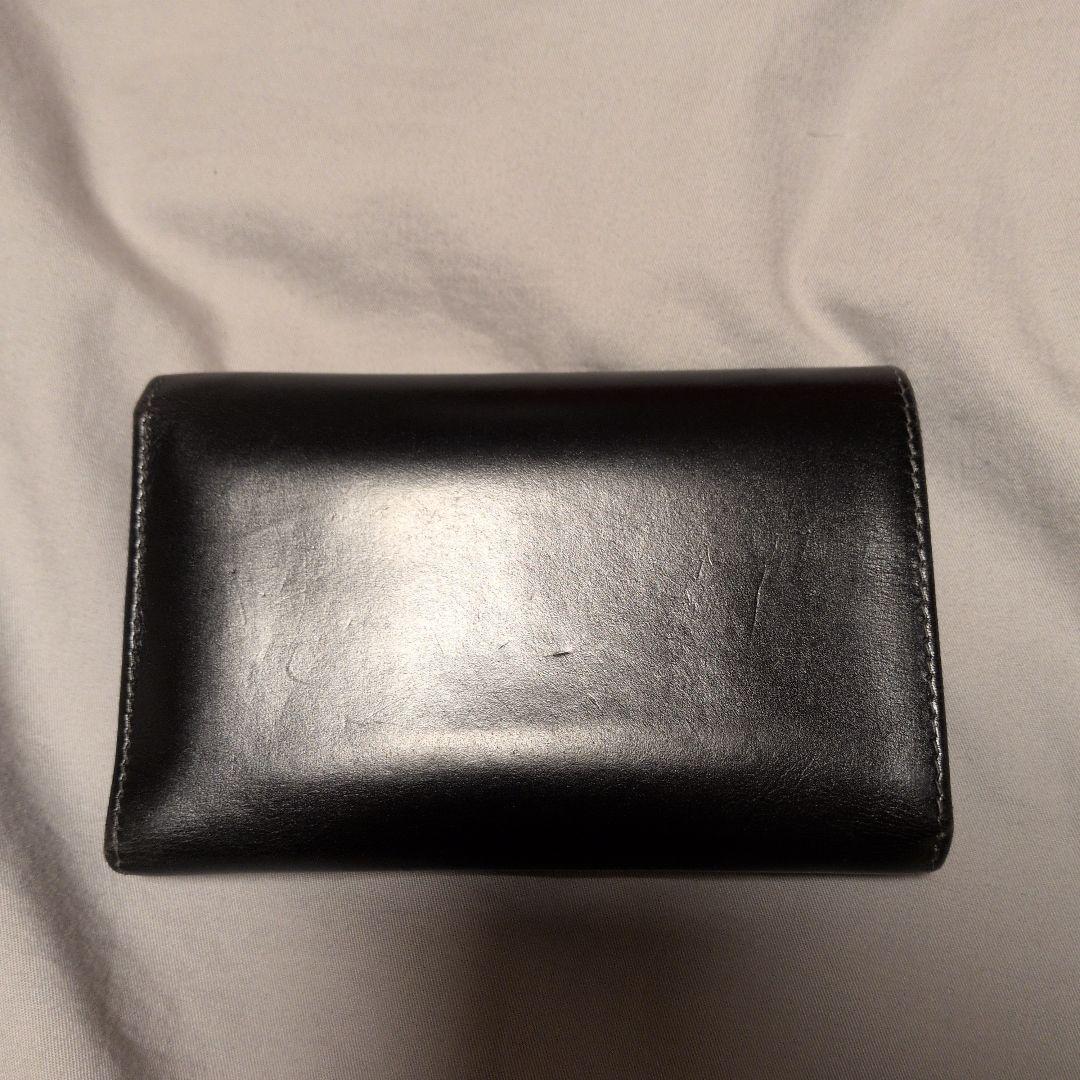 メ*ー様 Whitehouse Cox 三つ折り財布 ブラック×マリーン