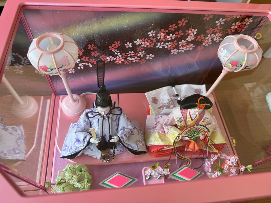 か*ま様 ひな人形 ガラスケース入り