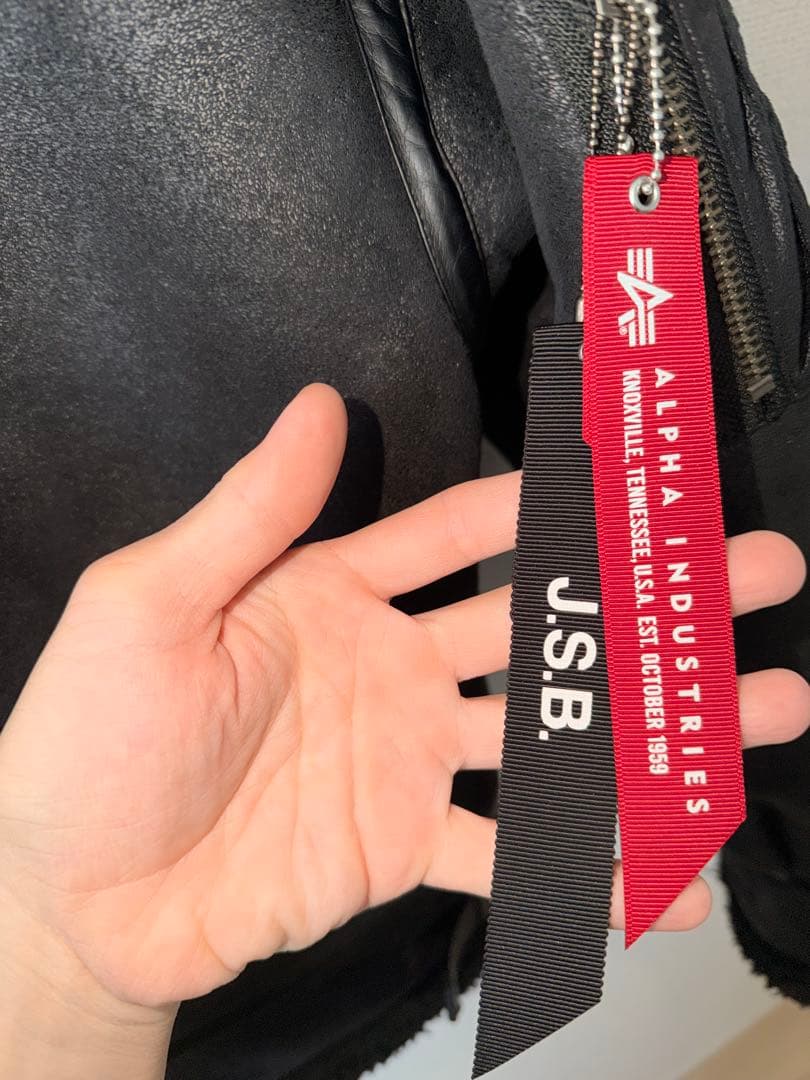 ブラックレザーMA-1ジャケットJSB