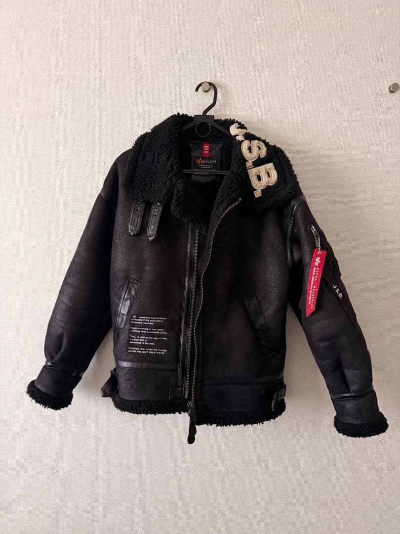 ブラックレザーMA-1ジャケットJSB