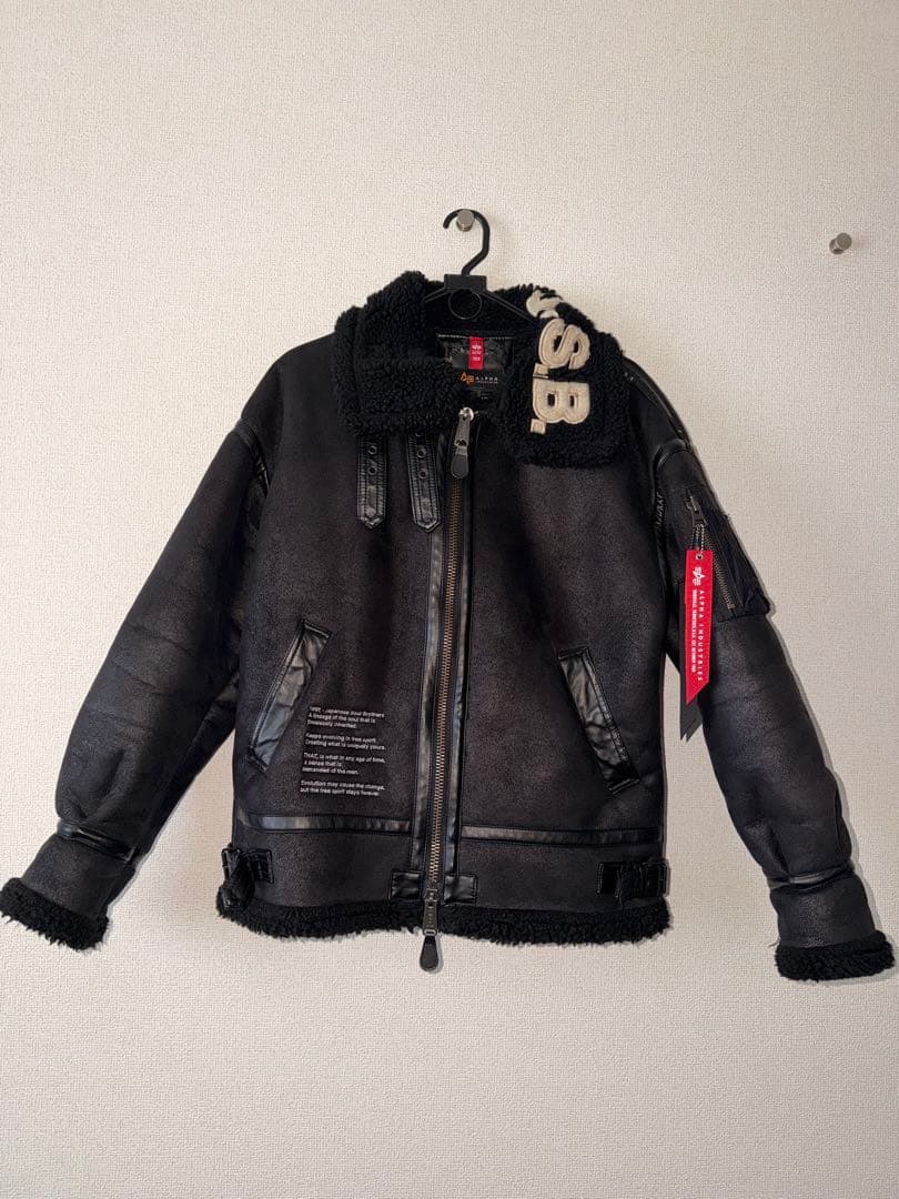 ブラックレザーMA-1ジャケットJSB