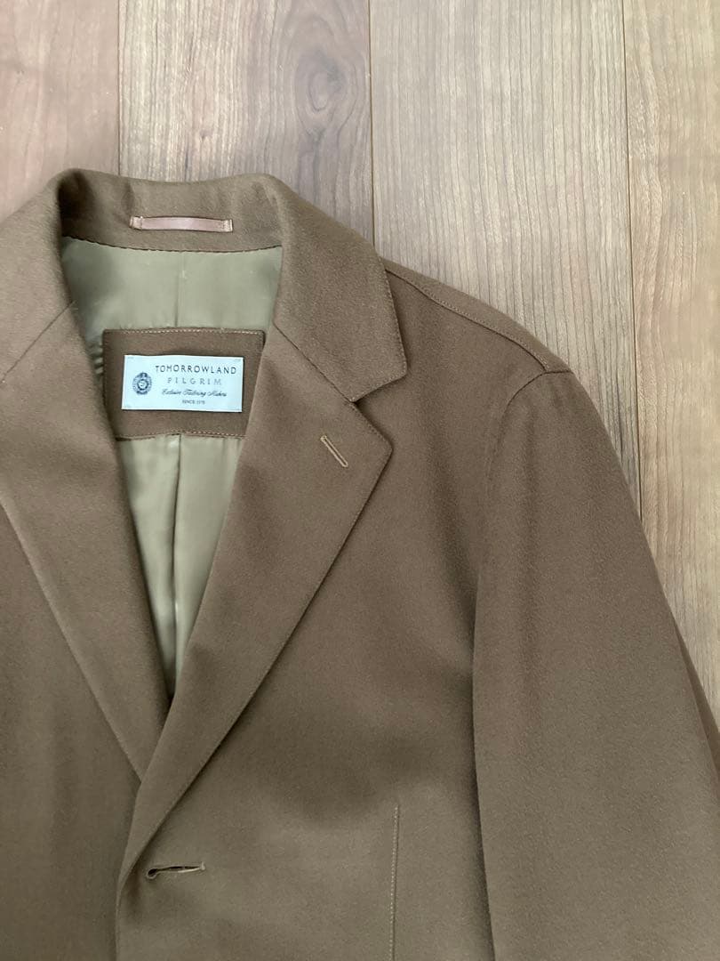 【美品】チェスターコート 46 キャメル トゥモローランド