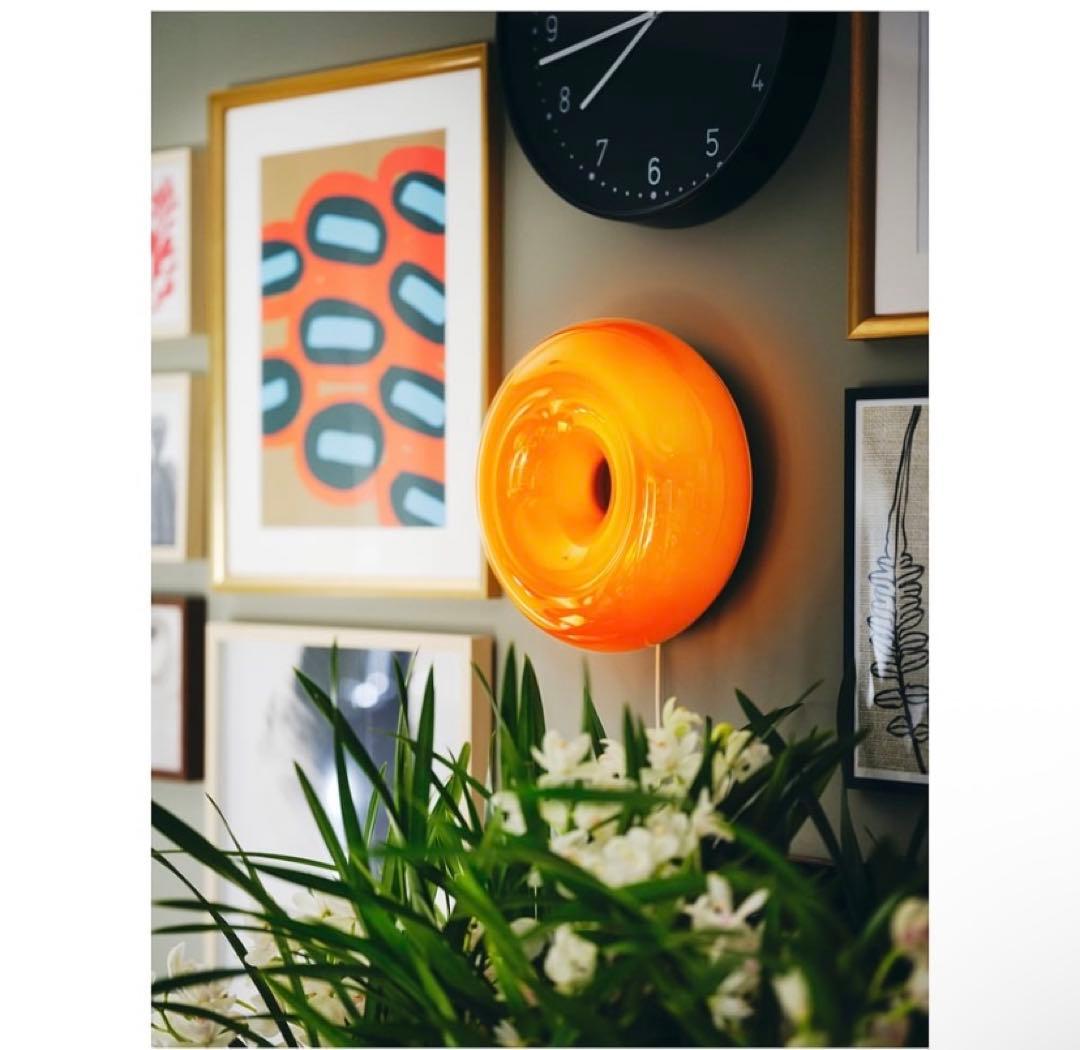 【新品・未使用・未開封】IKEA 正規品 オレンジ ドーナツ型ランプ2灯セット