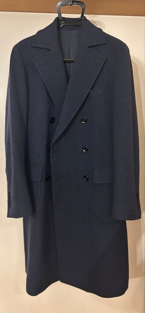 ロロピアーナ　アルスターコート　ダブルチェスターコート　ネイビー　テイジン