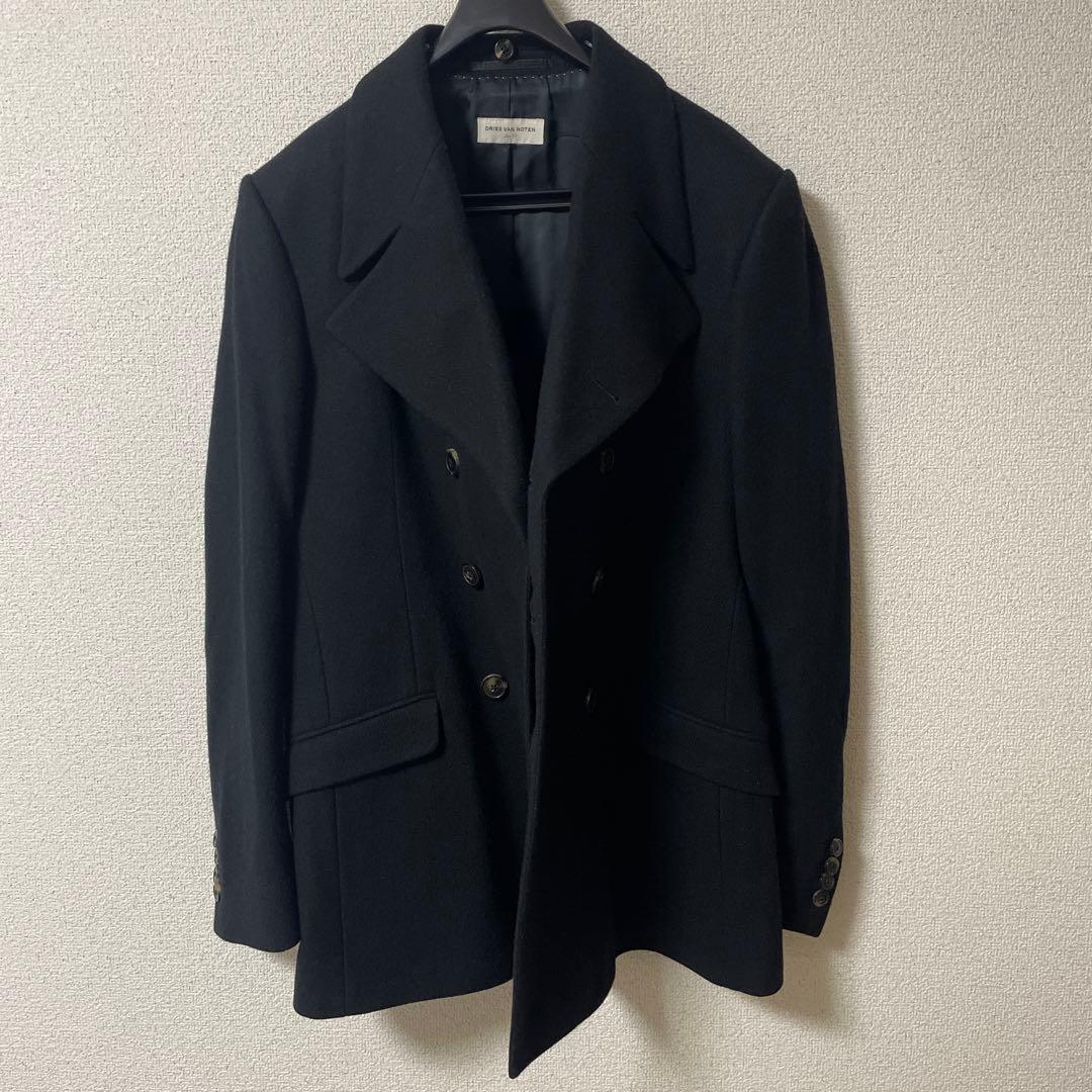 Dries Van Noten ブラック ピーコート 48