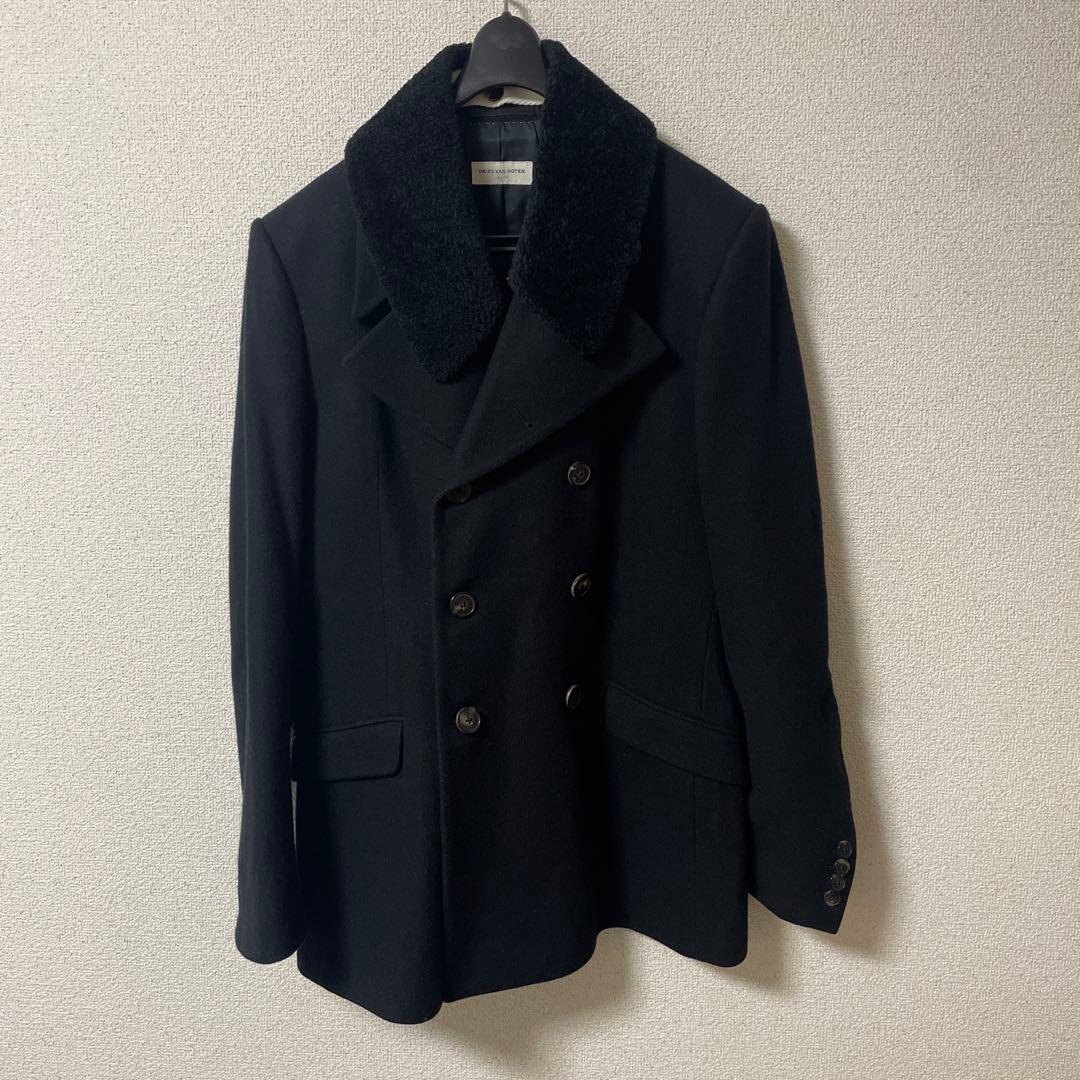 Dries Van Noten ブラック ピーコート 48