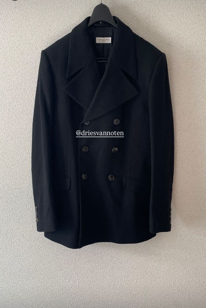 Dries Van Noten ブラック ピーコート 48