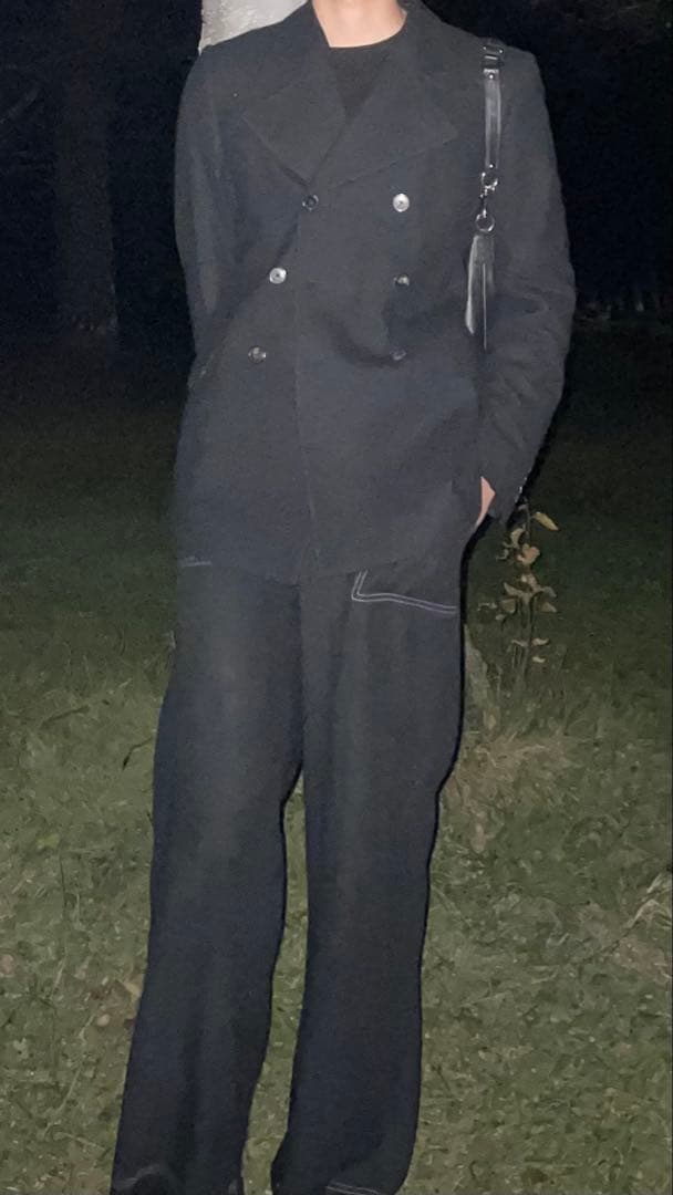 Dries Van Noten ブラック ピーコート 48