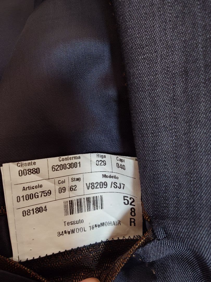 新品 LOUIS VUITTON 52 スーツ上下 ダークグレーシングル