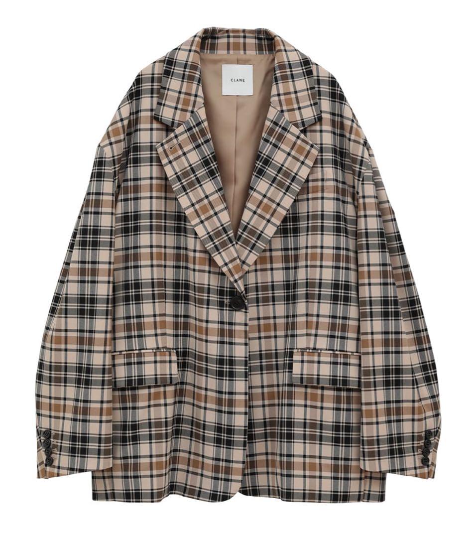 さ*姫様 CLANE テーラードオーバージャケット チェック サイズ1