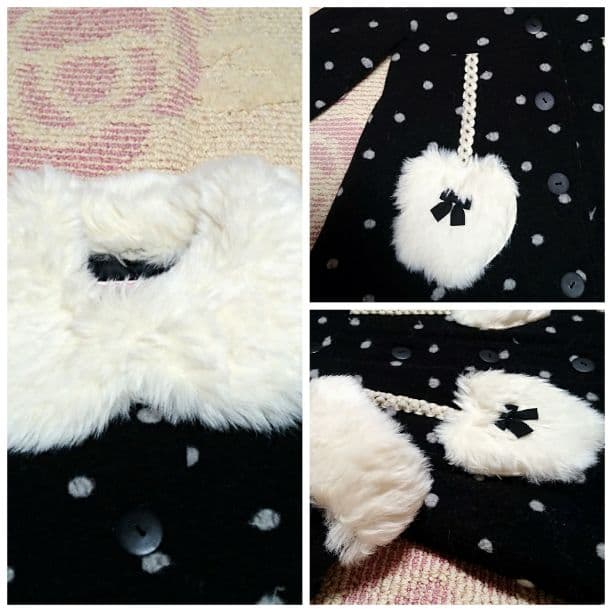 ♡669♡シャーリーテンプル♡ドット＆ハートファー♡Aラインコート♡110cm♡