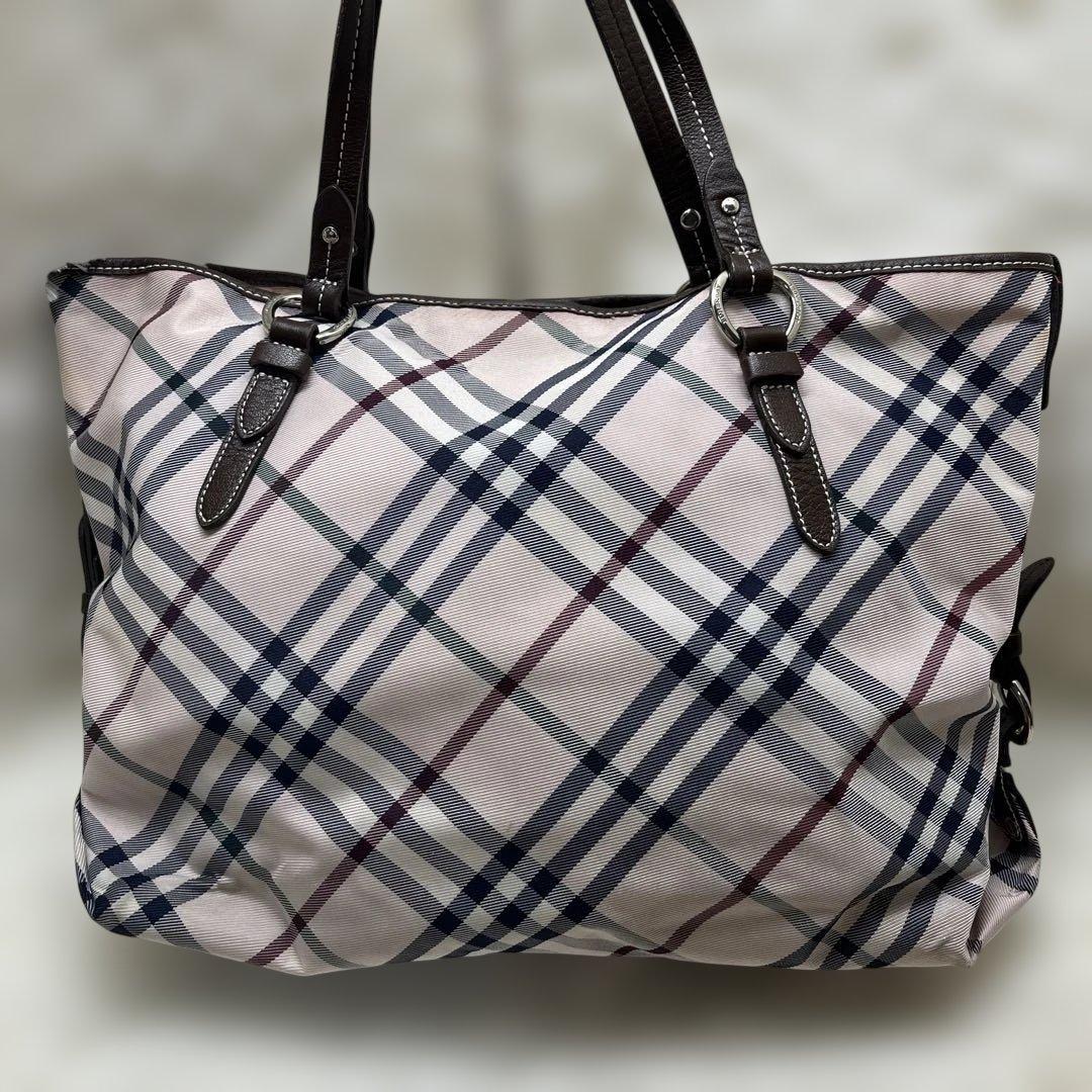 BLUELABEL バーバリーブルーレーベル トートバッグレザー 肩掛け ピンク