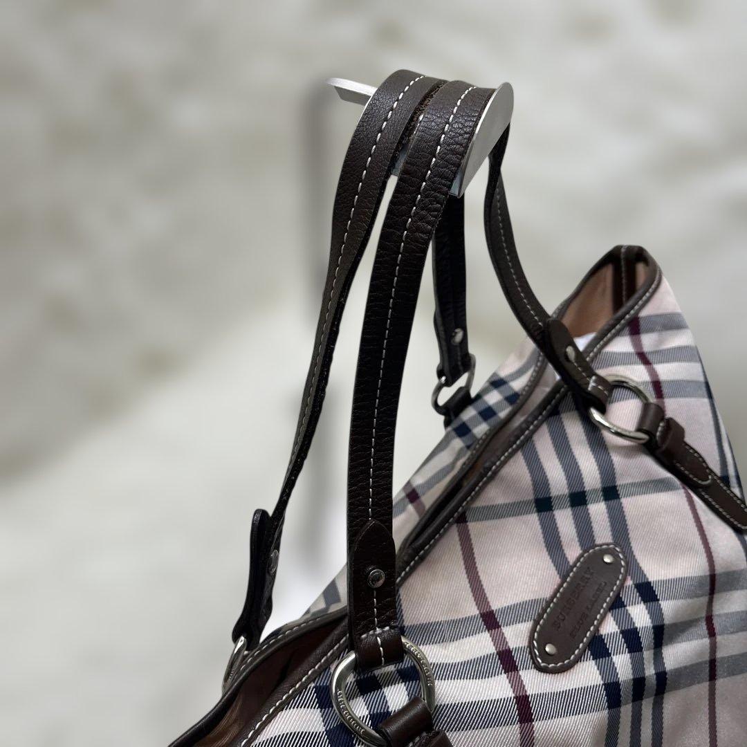 BLUELABEL バーバリーブルーレーベル トートバッグレザー 肩掛け ピンク