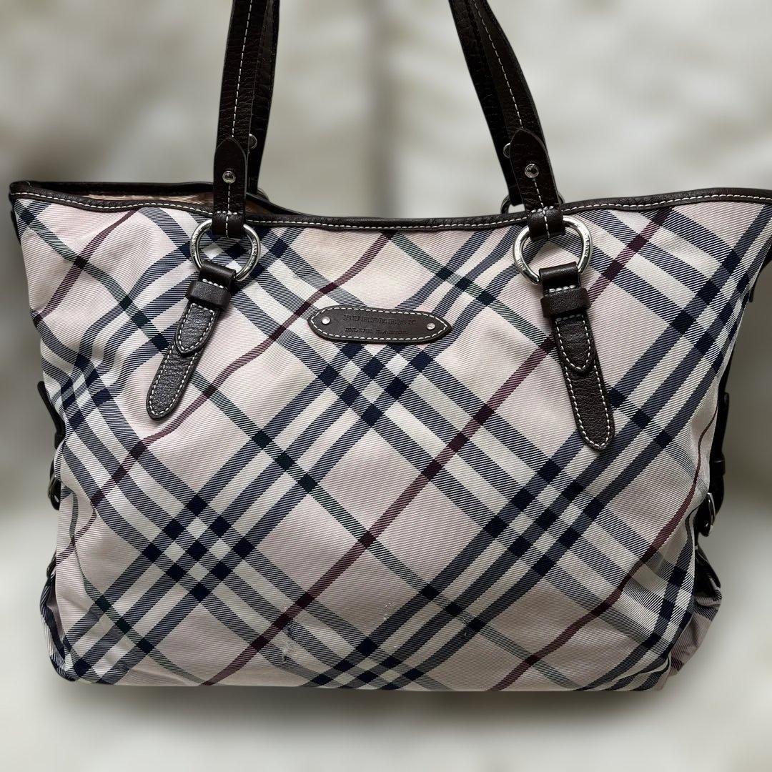 BLUELABEL バーバリーブルーレーベル トートバッグレザー 肩掛け ピンク