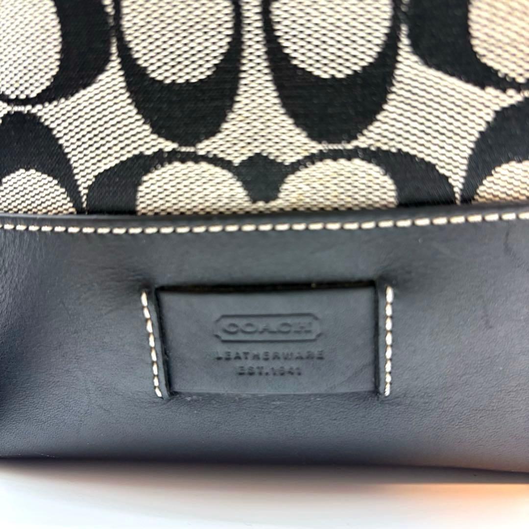 美品COACH コーチ 2way ボストンバッグ シグネチャー ブラック グレー