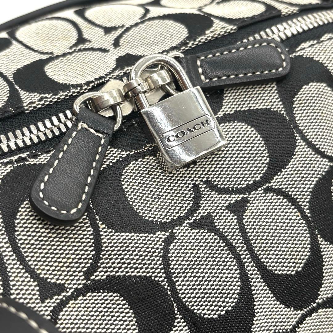 美品COACH コーチ 2way ボストンバッグ シグネチャー ブラック グレー
