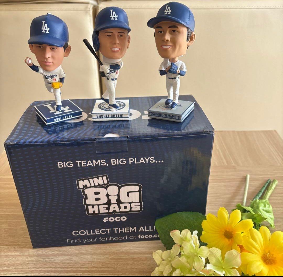 公式　DODGERS 大谷翔平 山本由伸　 　　　　佐々木朗希ボブルヘット