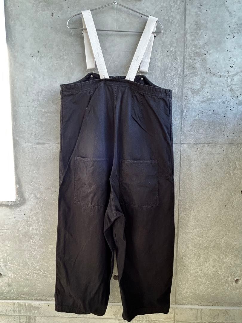 ふくすきnest Robeコットンツイル デッキサロペット ブラック