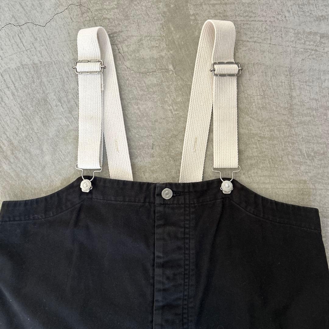 ふくすきnest Robeコットンツイル デッキサロペット ブラック