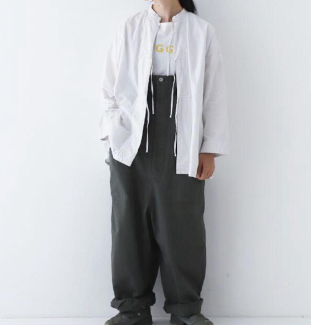 ふくすきnest Robeコットンツイル デッキサロペット ブラック