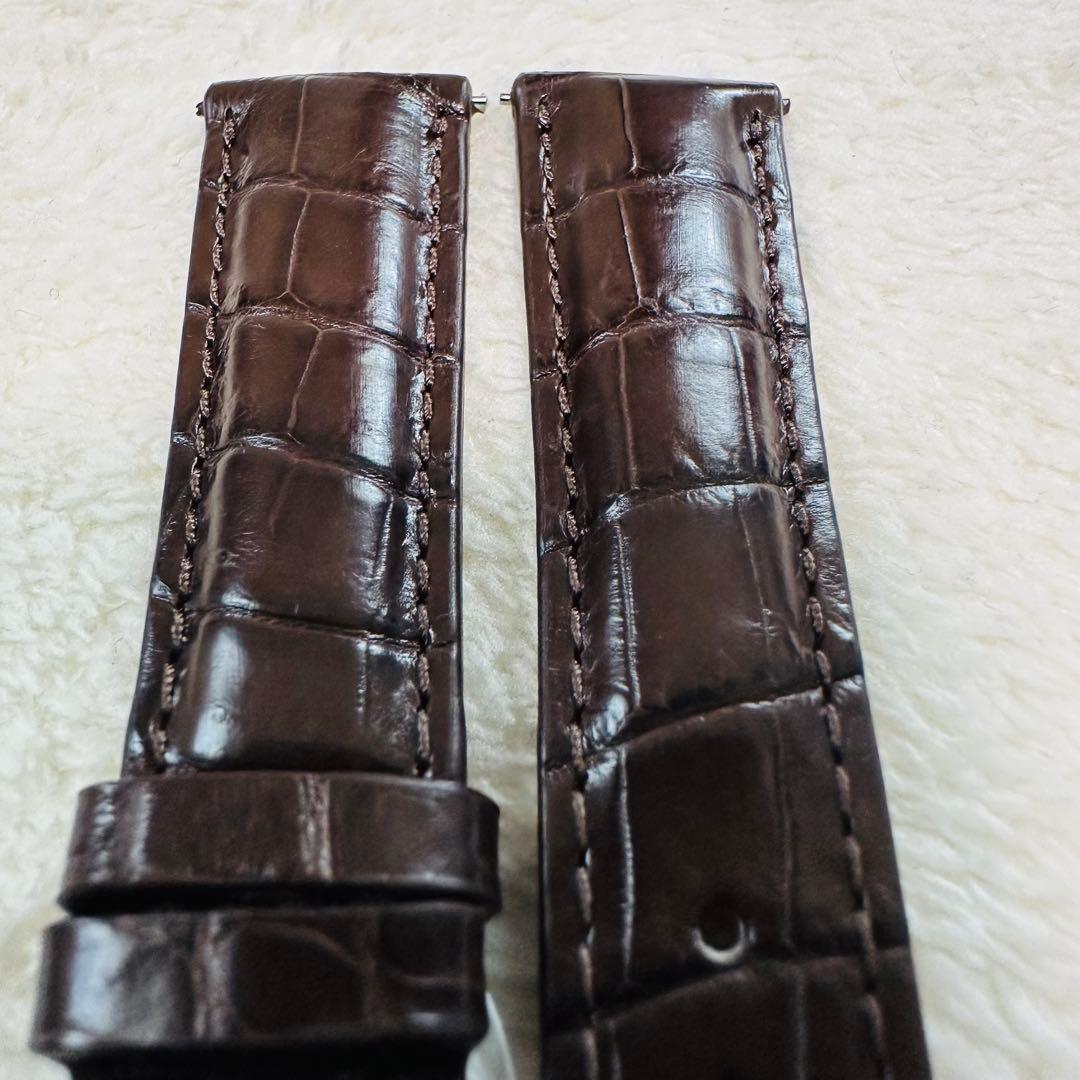 2010#19mm-16mmダークブラウン★本物クロコダイルベルト★スイス製