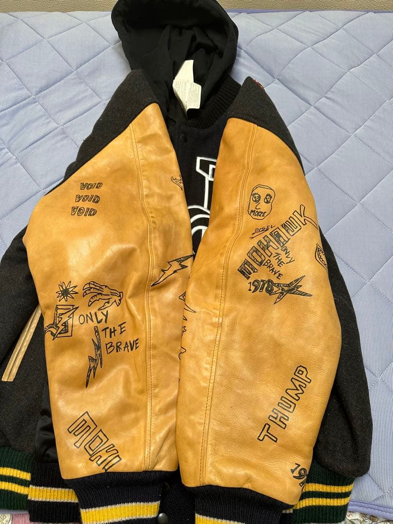 DIESEL メンズ ジャケット 素材切り替え スタジャンXL