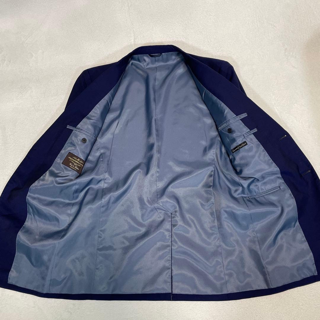 麻布テーラー×カノニコ セットアップスーツ ウールモヘア 紺 ネイビー M