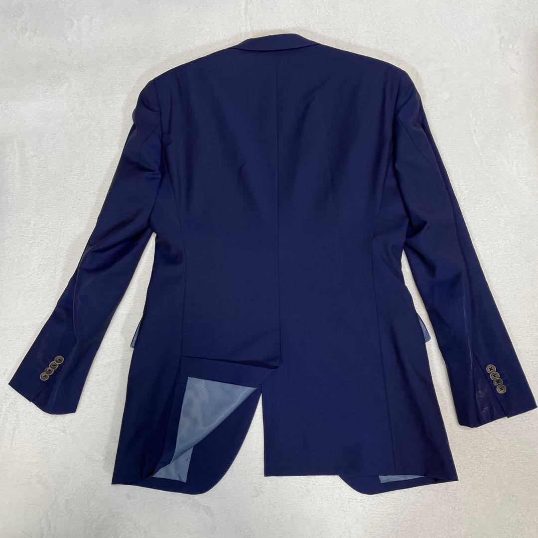 麻布テーラー×カノニコ セットアップスーツ ウールモヘア 紺 ネイビー M