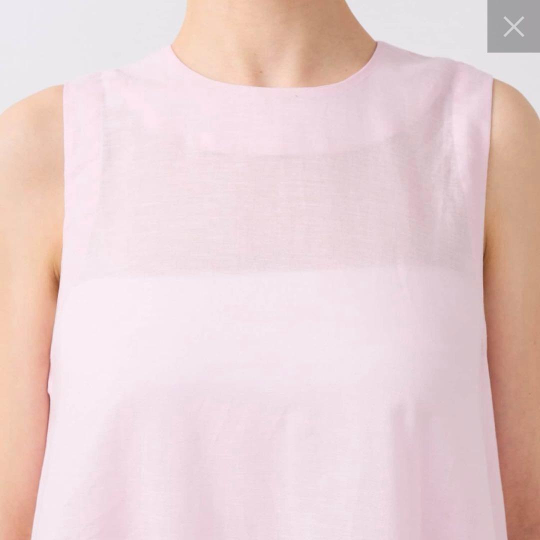 La boutique BonBon リボンリネンミックスワンピース 38サイズ