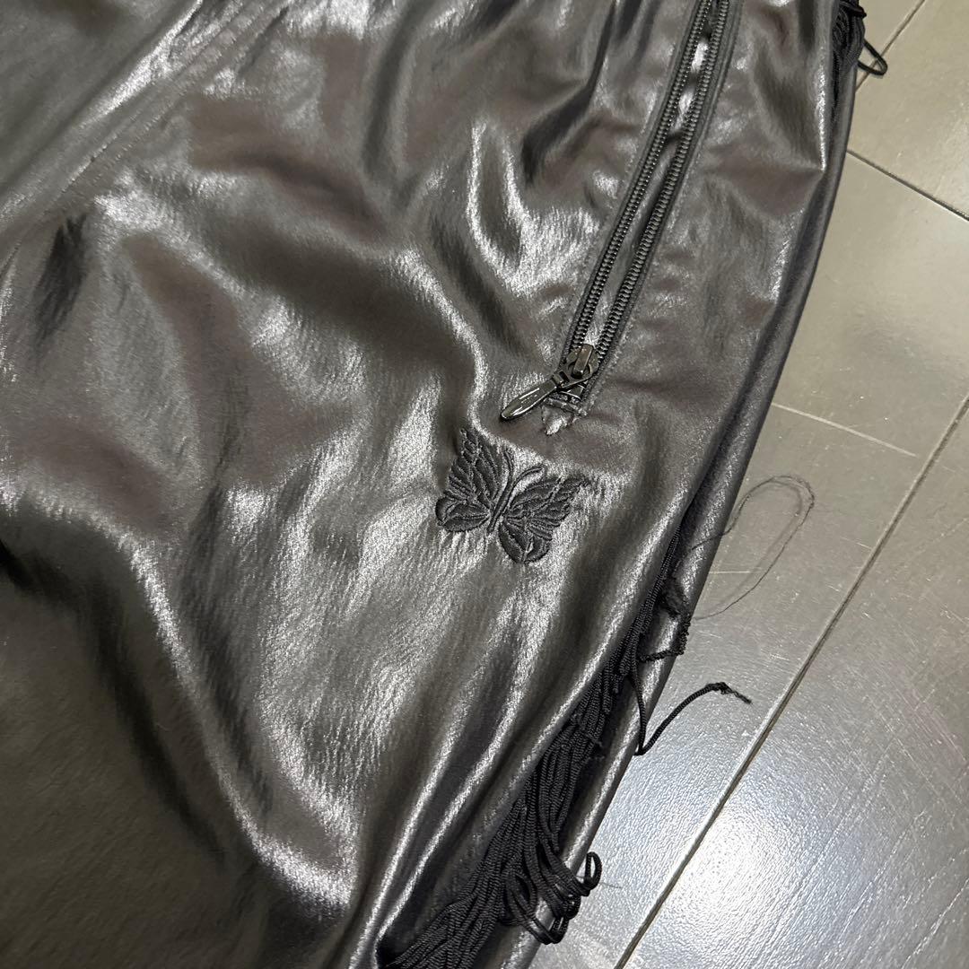 Needlesフリンジ付き黒合成皮革パンツ