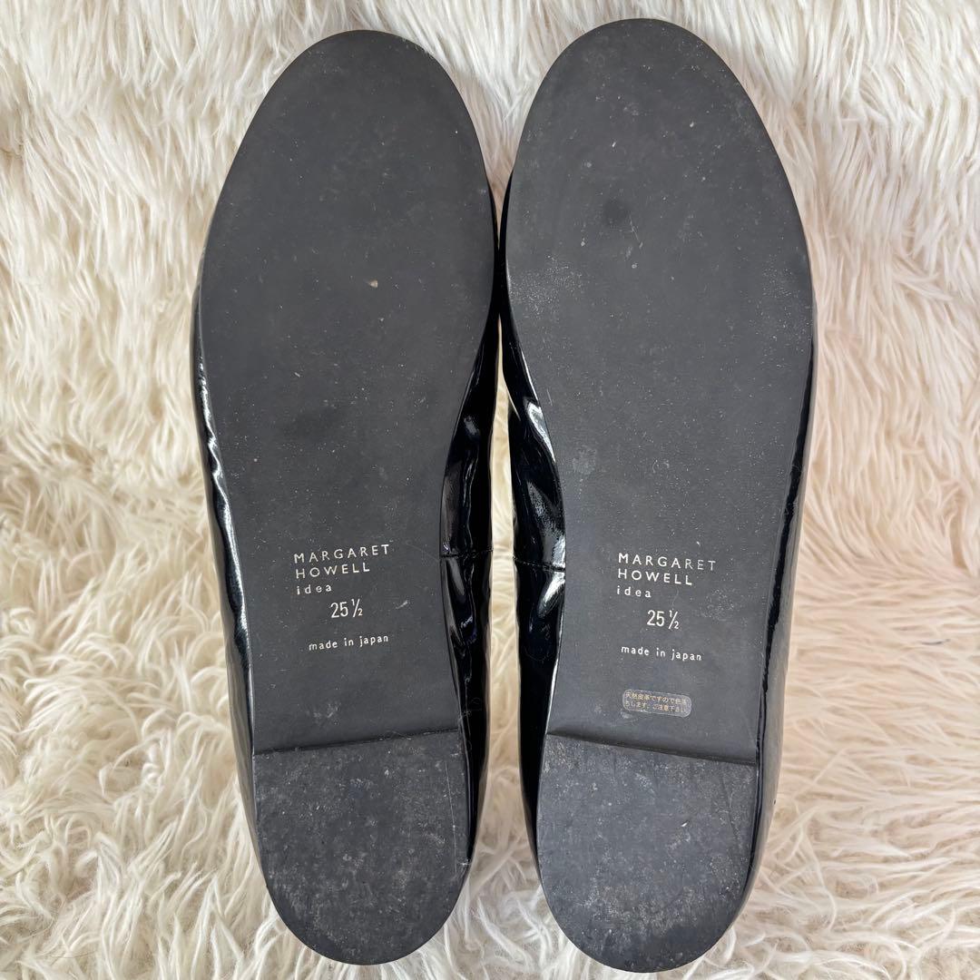 ✨マーガレットハウエル　パンプス バレエシューズ ブラック　エナメル　25.5
