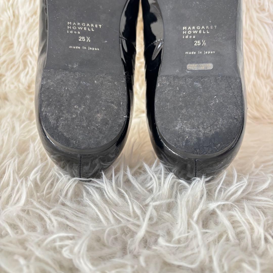 ✨マーガレットハウエル　パンプス バレエシューズ ブラック　エナメル　25.5