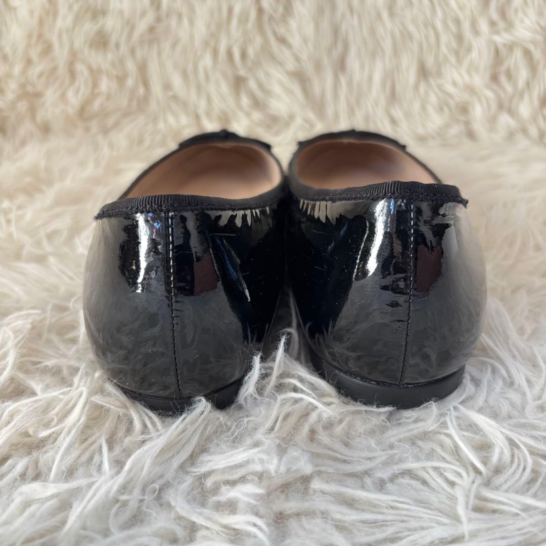 ✨マーガレットハウエル　パンプス バレエシューズ ブラック　エナメル　25.5