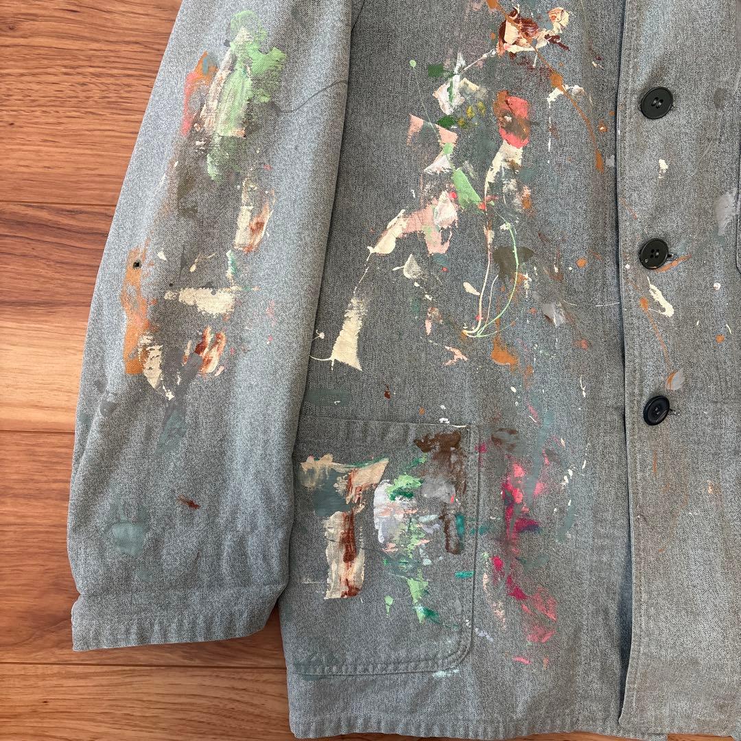 50S~60S リメイク　グリーンシャンブレーカバーオール　ユーロワーク　ドイツ