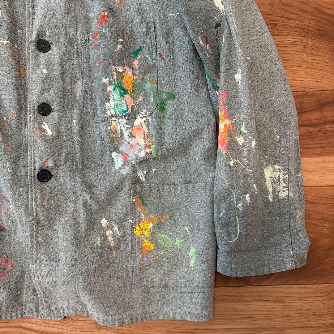 50S~60S リメイク　グリーンシャンブレーカバーオール　ユーロワーク　ドイツ