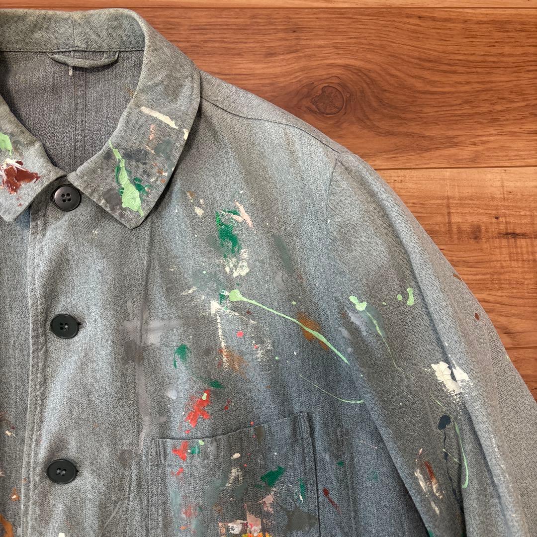 50S~60S リメイク　グリーンシャンブレーカバーオール　ユーロワーク　ドイツ