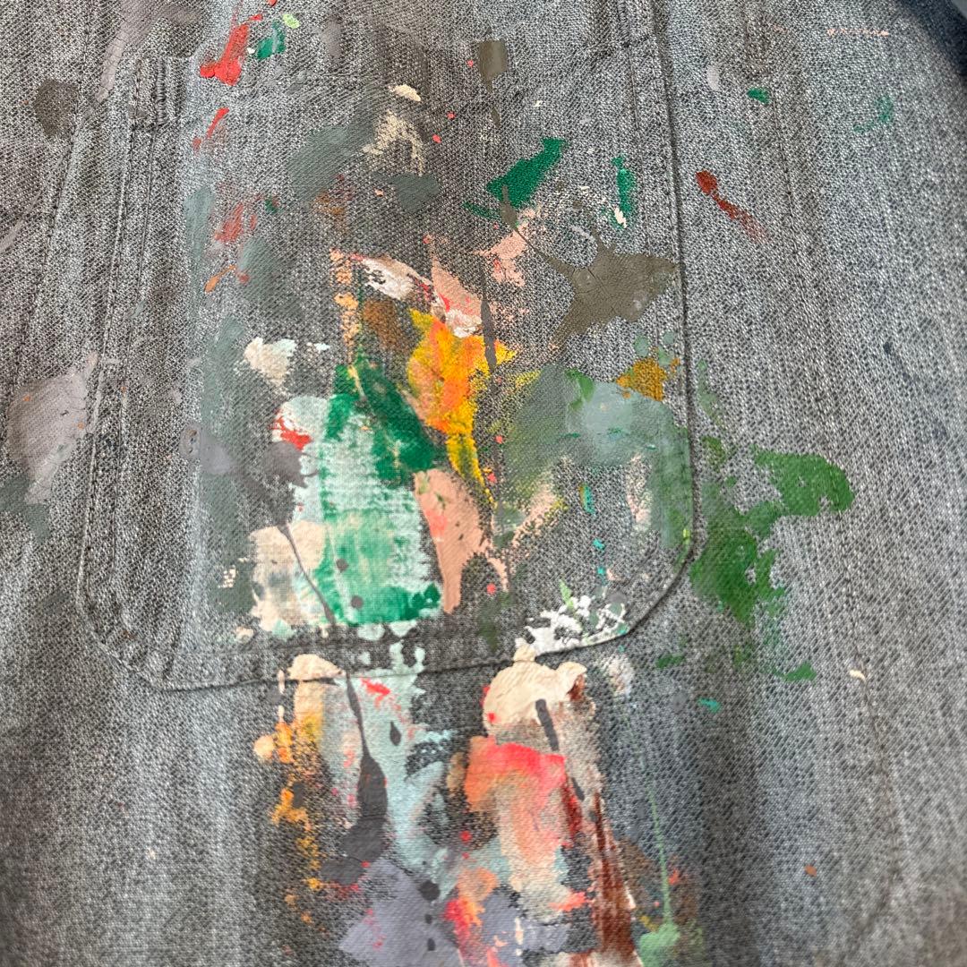 50S~60S リメイク　グリーンシャンブレーカバーオール　ユーロワーク　ドイツ