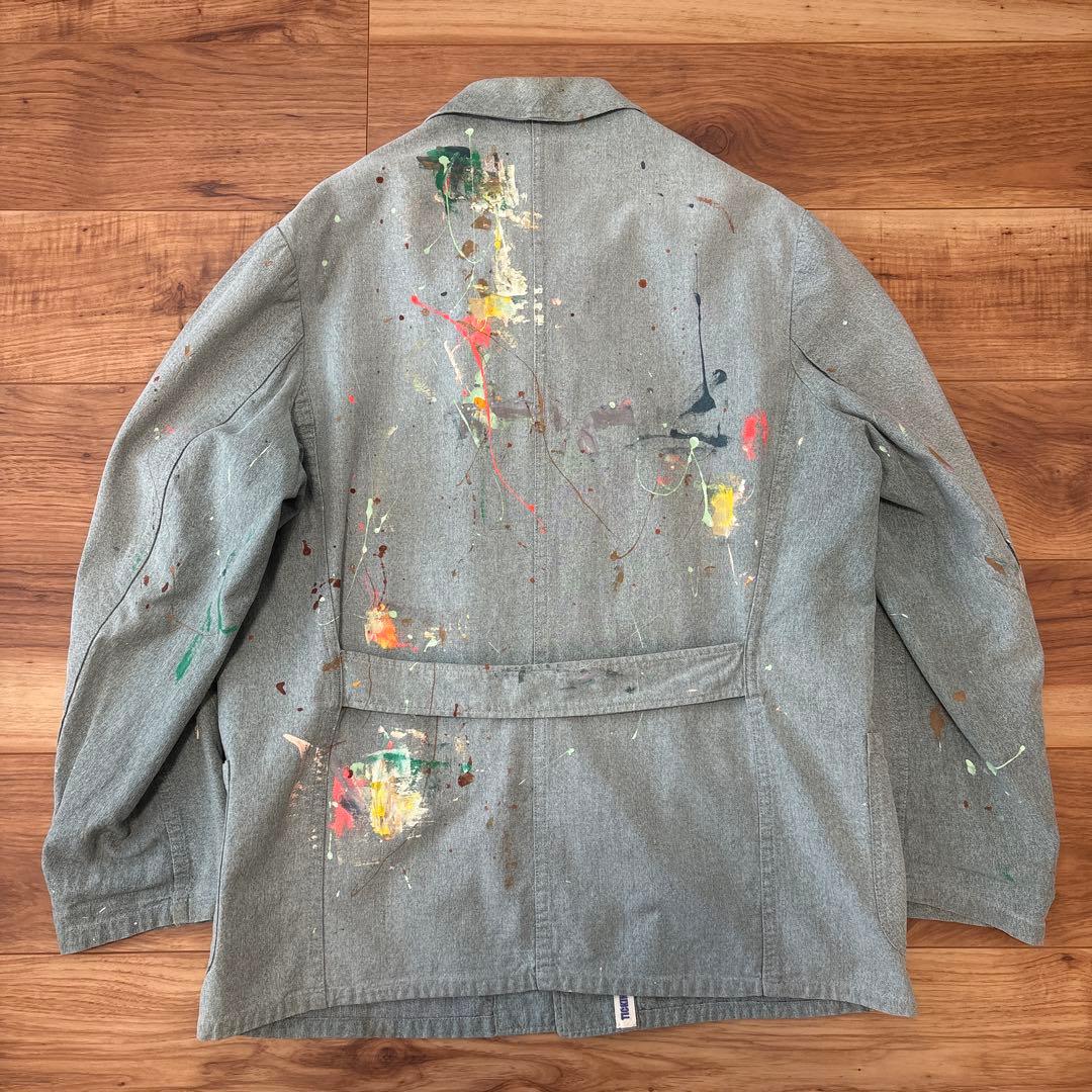 50S~60S リメイク　グリーンシャンブレーカバーオール　ユーロワーク　ドイツ