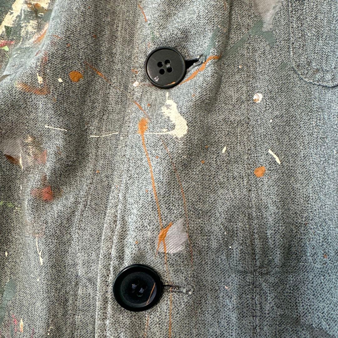 50S~60S リメイク　グリーンシャンブレーカバーオール　ユーロワーク　ドイツ