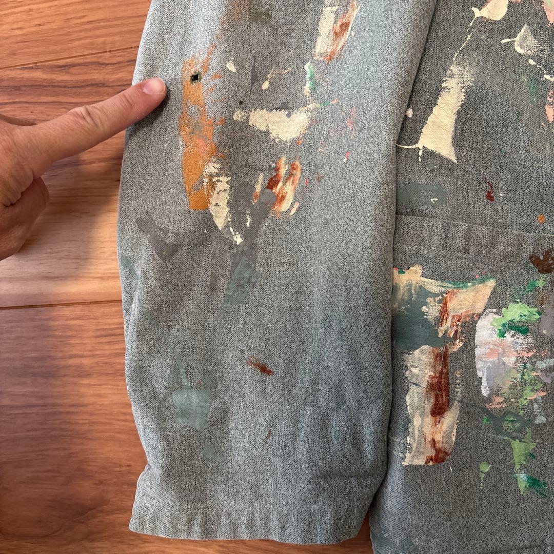 50S~60S リメイク　グリーンシャンブレーカバーオール　ユーロワーク　ドイツ