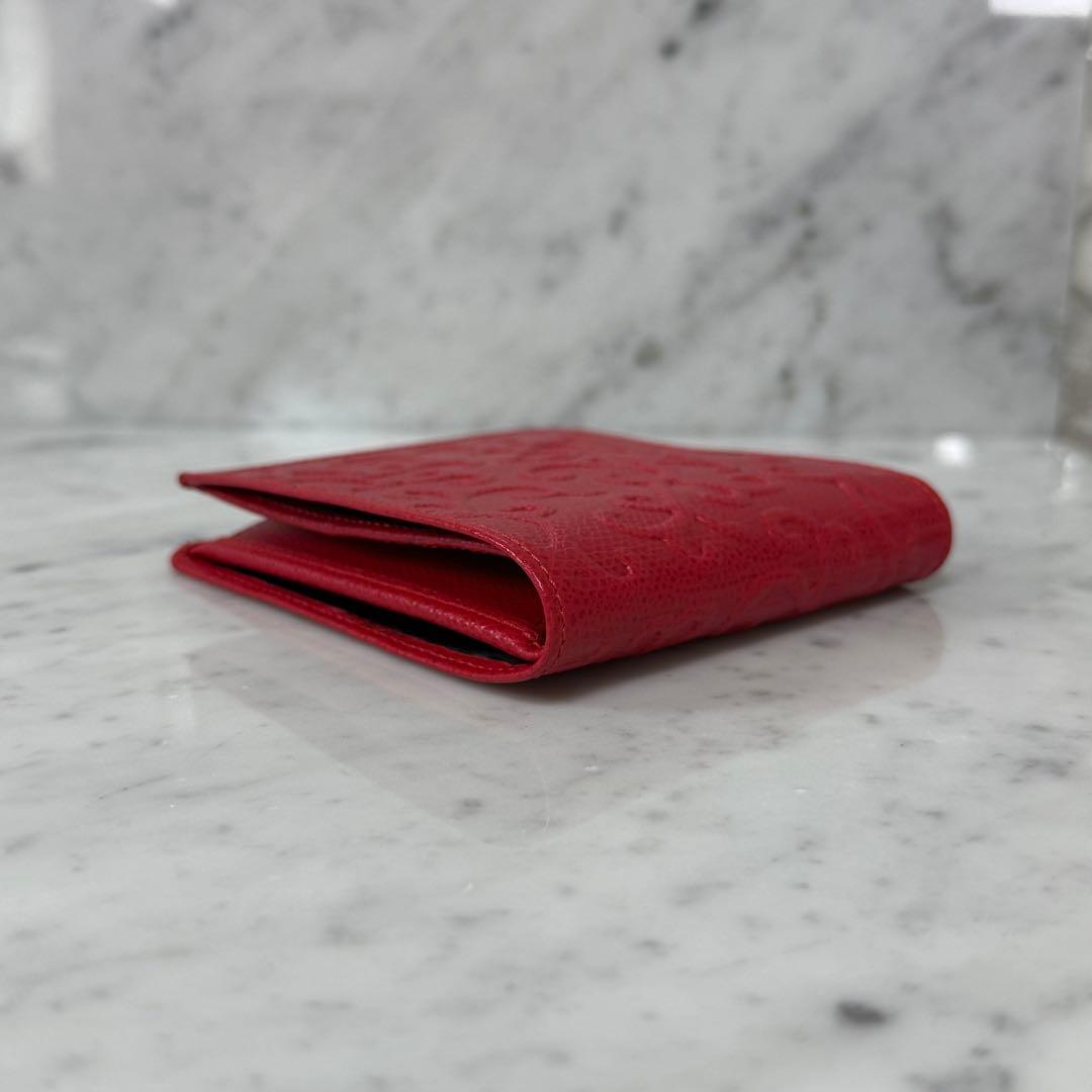 Yves Saint Laurent イヴサンローラン 二つ折り財布 赤 本革