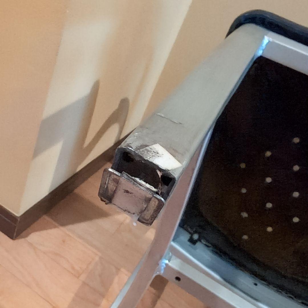 JM　③アメリカヴィンテージ　アルミ　NAVY　アームチェア　エメコ　4脚